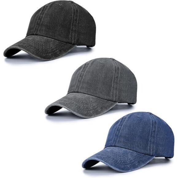 Men Baseball Cap Unisex Vintage‎ Washed Distressed Cap, Retro Adjustable Hat - Picture 1 of 6